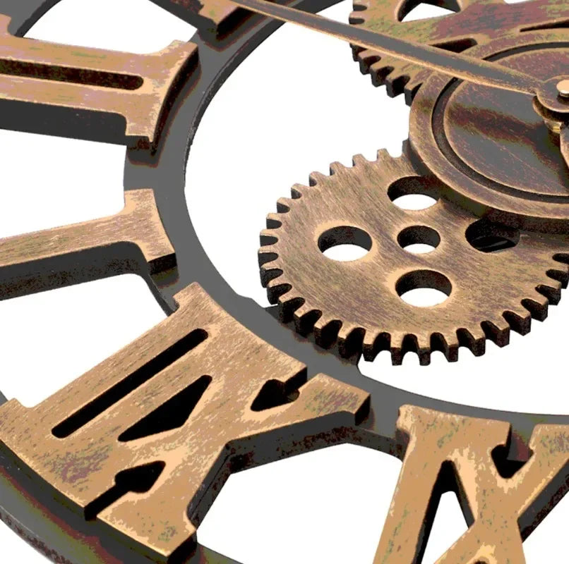 1 Pcs 30/35/40CM Metal Gear Wall Clocks Moving Gear Clock Rustic Gear Wall Clock Industrial Decor Clock for House Warming Gifts