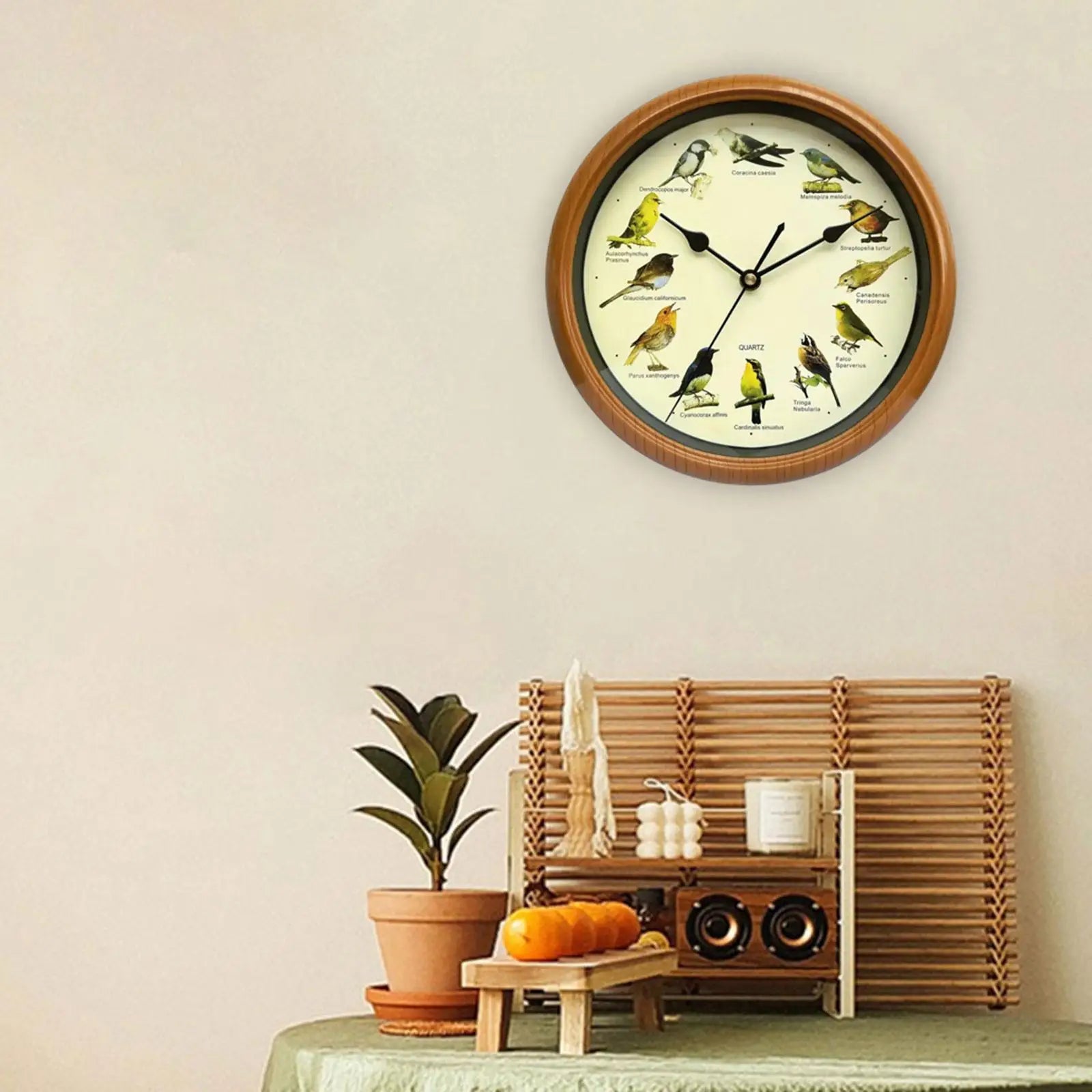 Singing Bird Wall Clock Wall Hanging Clock Decor for Living Room Home Office