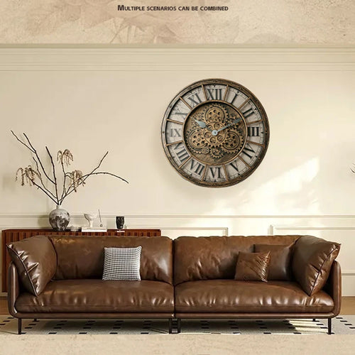 46cm Tianji Star Retro Rotating Gear Wall Clock Home Decorative Wall Clock Stylish Silent Scanning Movement Quartz Wall Clocks