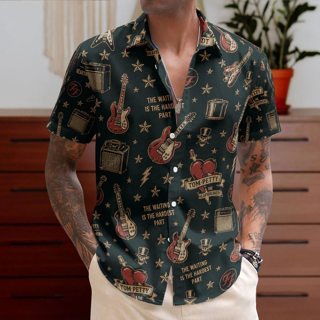 Tom Petty & The Heartbreakers The Waiting Is The Hardest Part Hawaiian Shirt – Retro Music Album Art Inspired Unisex Shirt